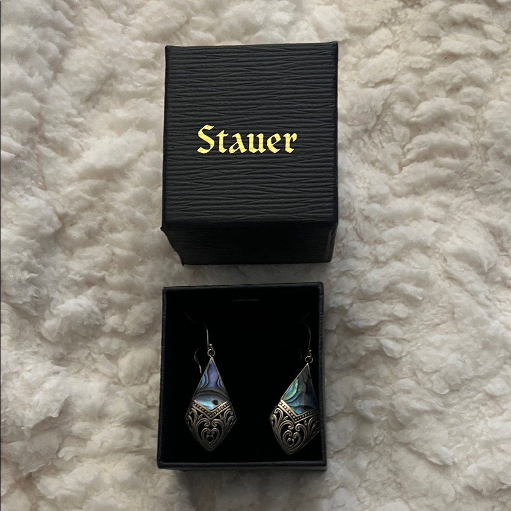 Silver and Blue Earrings Stauer